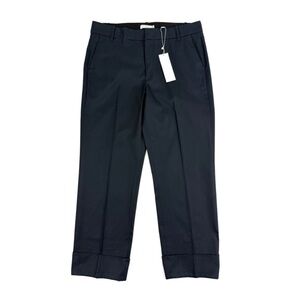 Vince Cuffed Coin Pocket 100% Cotton Trousers Navy Blue Ankle Pants